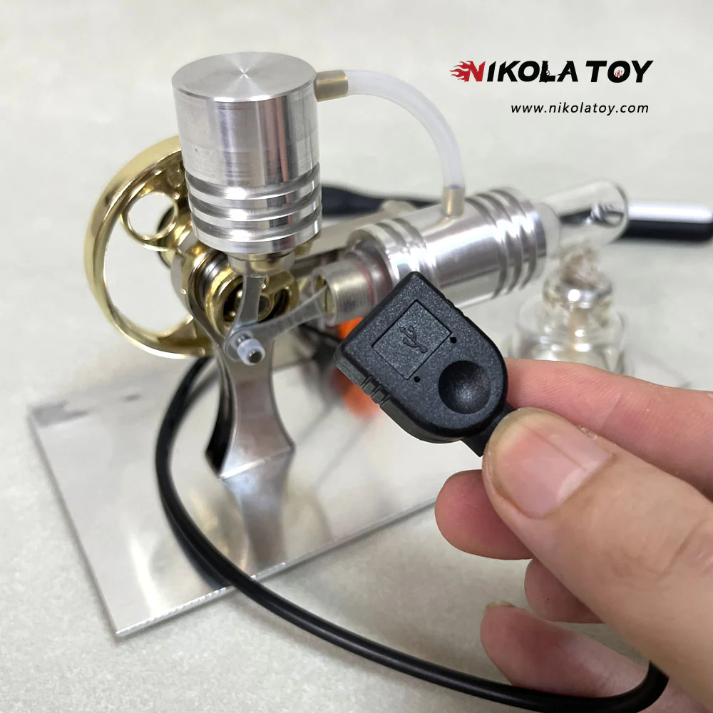 L-Type Stirling Engine Model - Power Generation+LED Light - Image 3