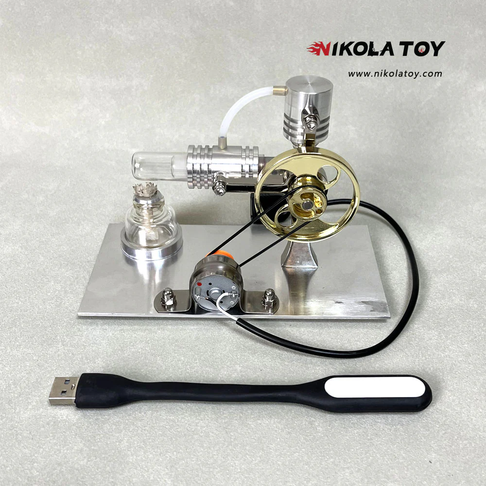 L-Type Stirling Engine Model - Power Generation+LED Light - Image 4